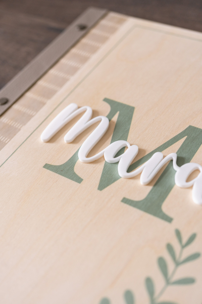 Zeugnismappe mit Initialen personalisiert